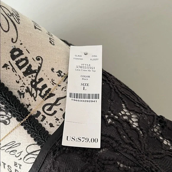 White House Black Market Black Lace Blouse - Picture 4 of 13